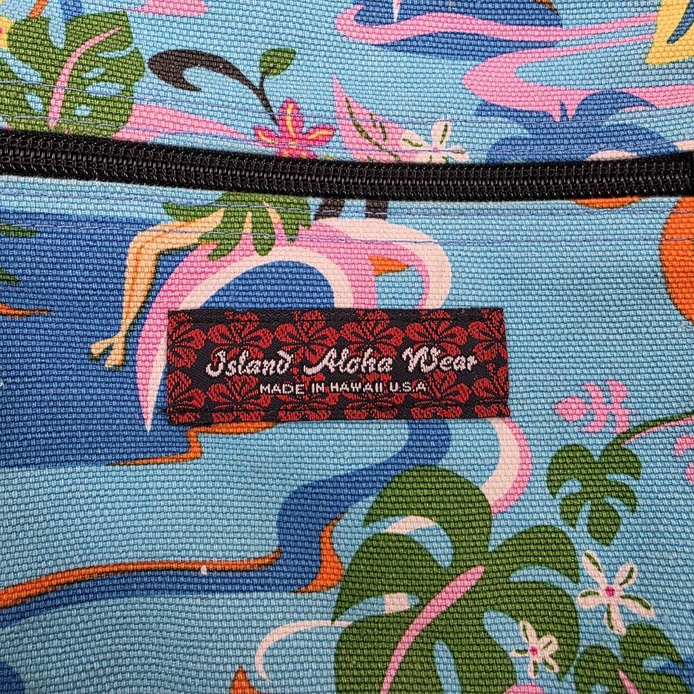 Island Aloha Wear Sling Bag Womens Medium Blue Hawaiian Crossbody Made USA - Picture 2 of 16